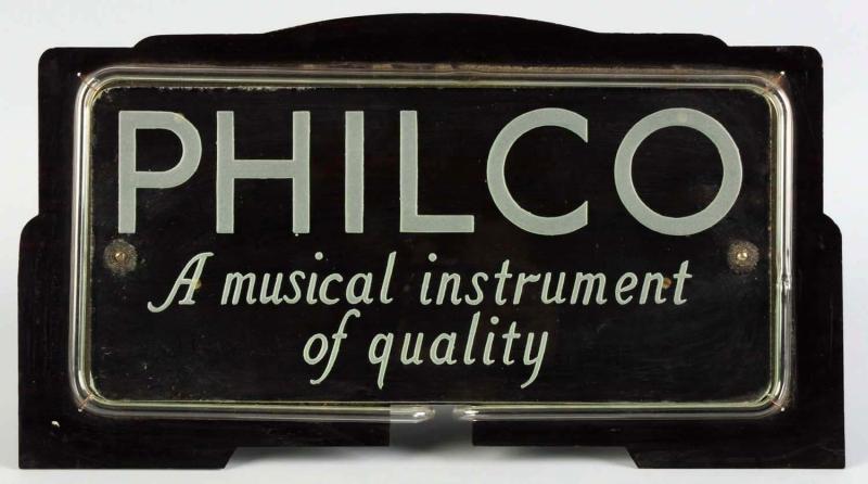 Philco Glass & Metal Neon Sign. 