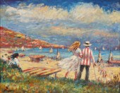 PHILIP CORLEY 'BEACH DAY' OIL