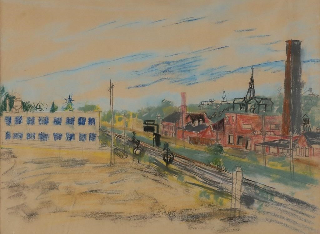 PHILIP EVERGOOD PASTEL FACTORY TOWN