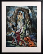Philip Evergood pastel on pape