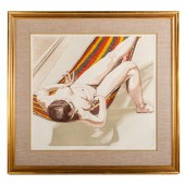 PHILIP PEARLSTEIN. "NUDE ON ST