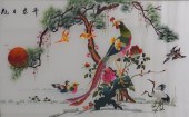 PHOENIX AND CRANES, PAIR CHINE