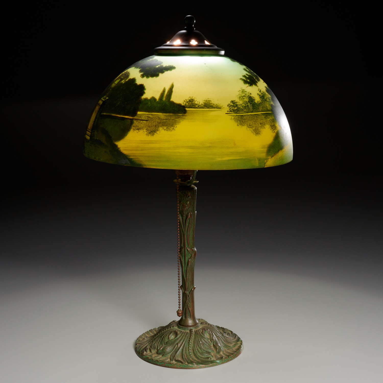 PHOENIX LAMP CO., REVERSE PAINTED