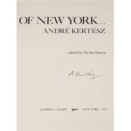 [PHOTOBOOK] KERTESZ, ANDRE. Of