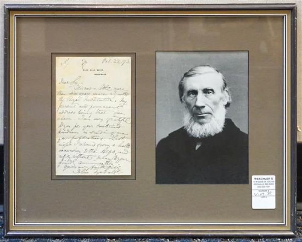 PHOTOGRAPH OF JOHN TYNSDALL, WITH