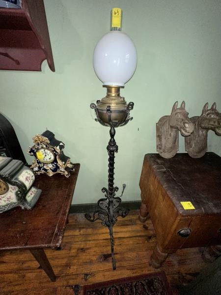PIANO LAMP, WROUGHT IRON,