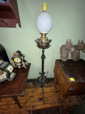 PIANO LAMP, WROUGHT IRON, ADJU