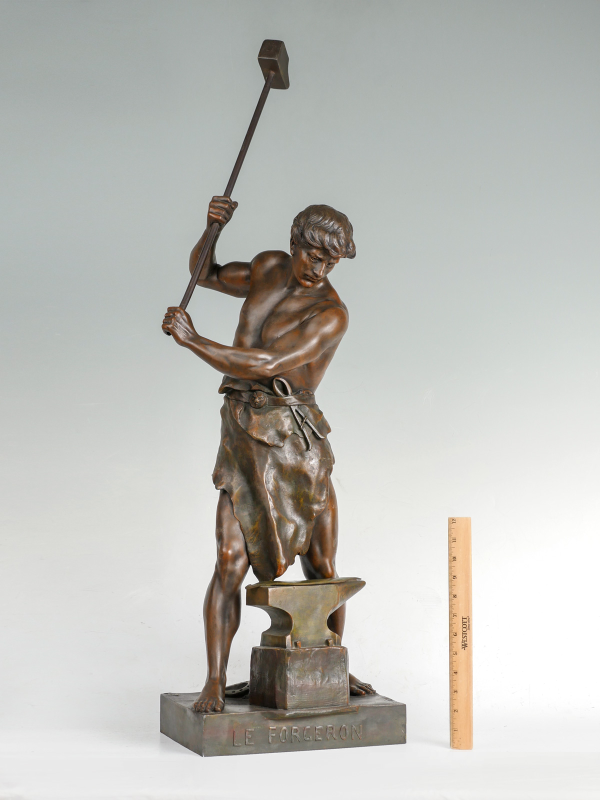 PICAULT SPELTER SCULPTURE LA FORGE: