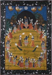 PICHWAI RASA DANCE, WATERCOLOR
