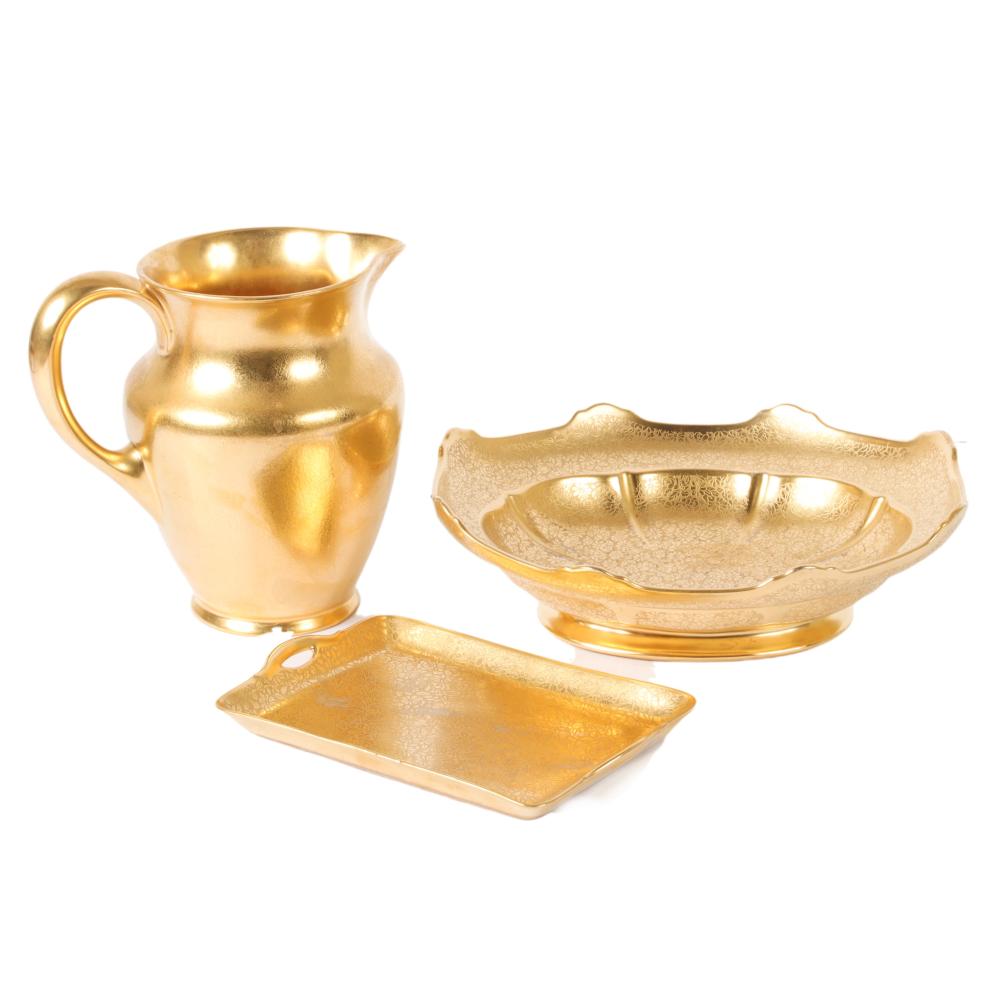 PICKARD 3PC. HAND PAINTED GILT