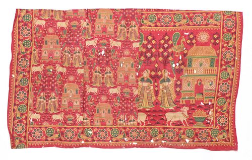 PICTORIAL FOLK ART HANGING,