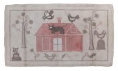 PICTORIAL HOOKED RUG: 2'4" X 4