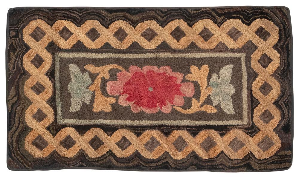 PICTORIAL HOOKED RUG EARLY 20TH
