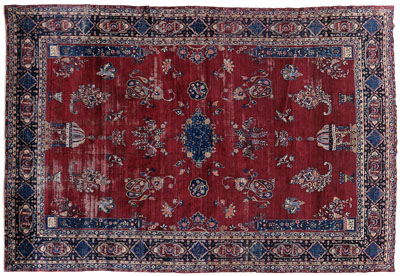 Pictorial Kerman rug, central panel