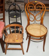 PIE STAND; BENTWOOD CHAIR; & A