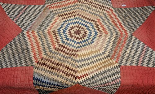 PIECED AND APPLIQUE STAR QUILT