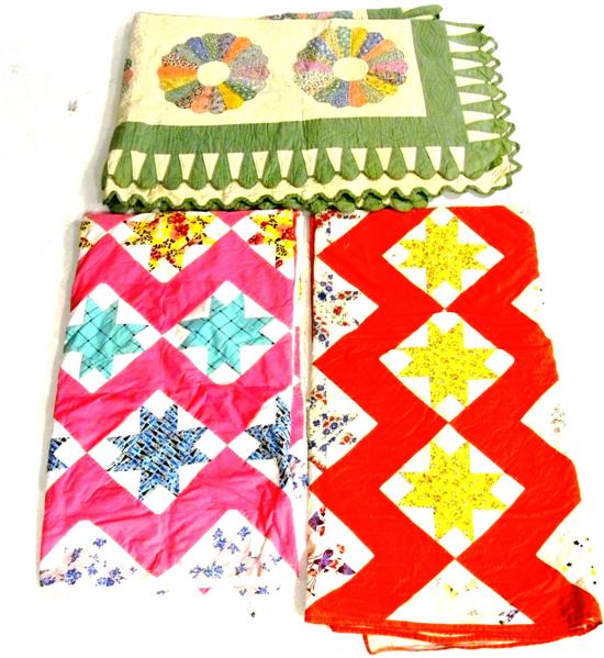 Pieced cotton patchwork quilt  c.