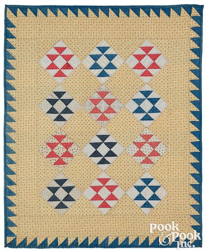 PIECED CRIB QUILT, CA. 1900Pieced