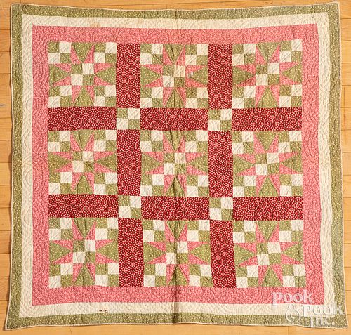 PIECED CRIB QUILT, LATE 19TH