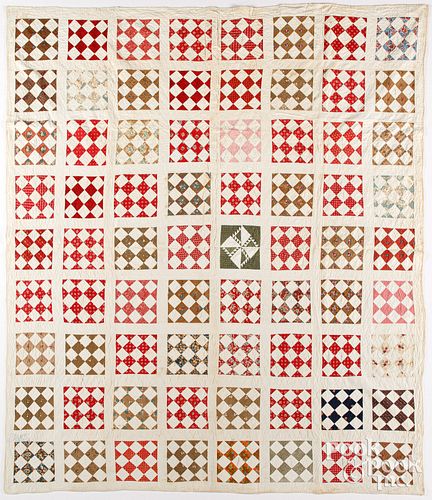 PIECED FRIENDSHIP QUILT, MID 19TH