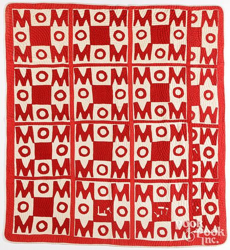 PIECED MOM QUILT, EARLY 20TH