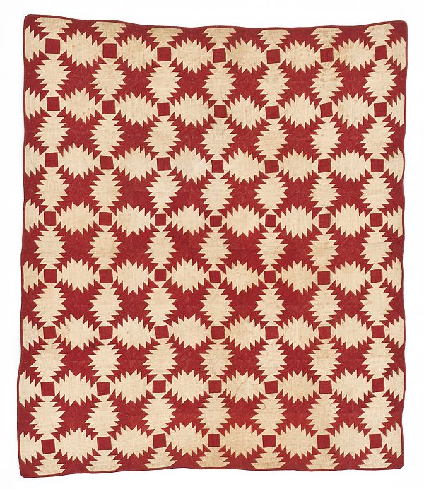 Pieced pineapple crib quilt 19th c.