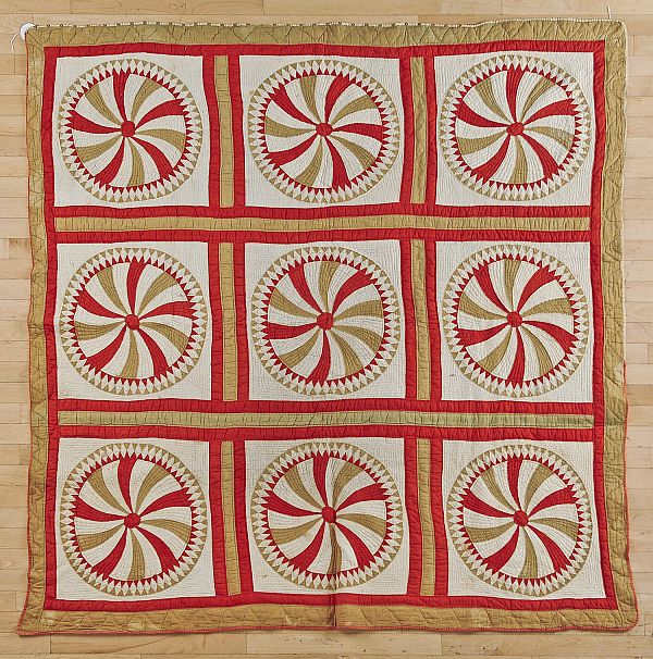 Pieced pinwheel pattern quilt