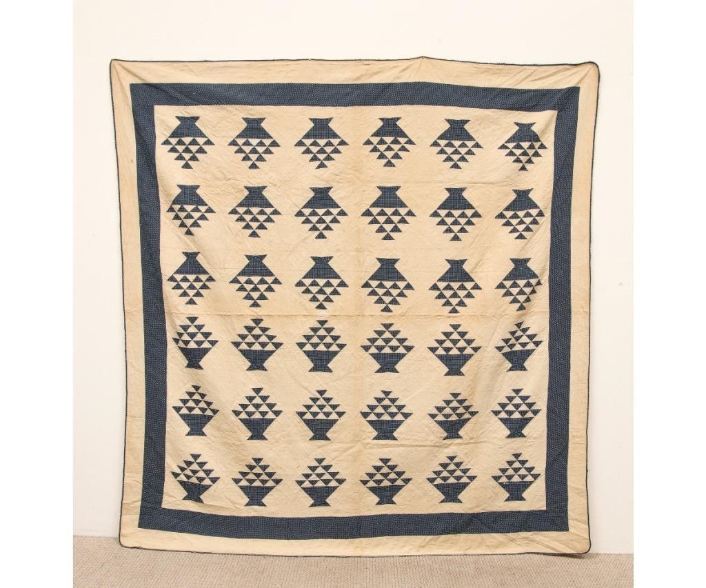 Pieced quilt, basket pattern. 83.5"