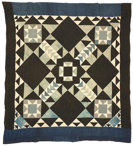 PIECED QUILT, ORIGINAL LAYOUT, C.