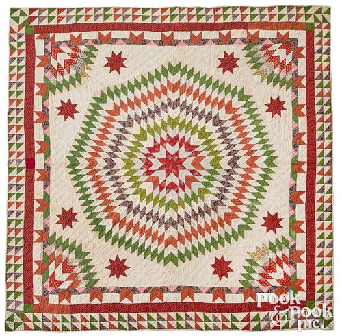 PIECED STAR QUILTPieced star quilt,