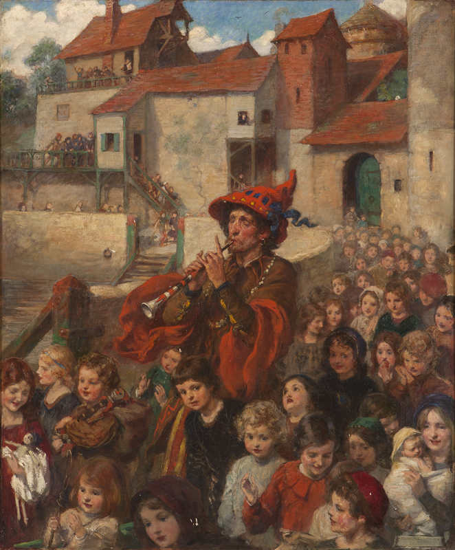 ''Pied Piper of Hamelin'' oil on