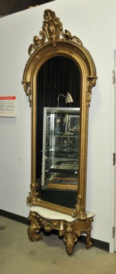 PIER MIRROR. Gilt carved pier