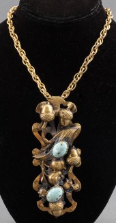 PIERCED BRASS AMULET PENDANT N