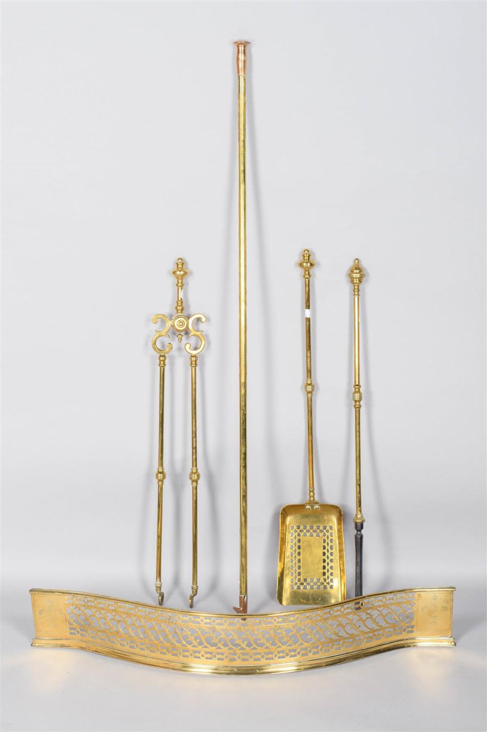 PIERCED BRASS FIRE FENDER AND A SET