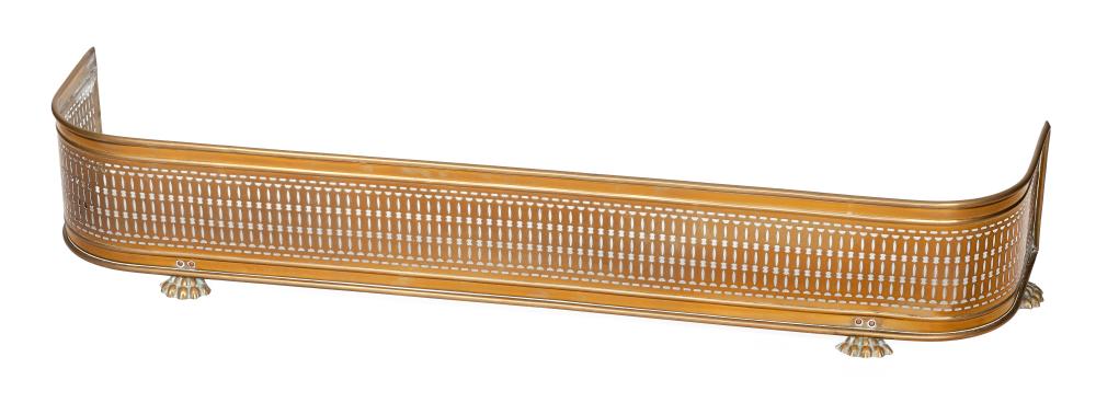 PIERCED BRASS FIREPLACE FENDER
