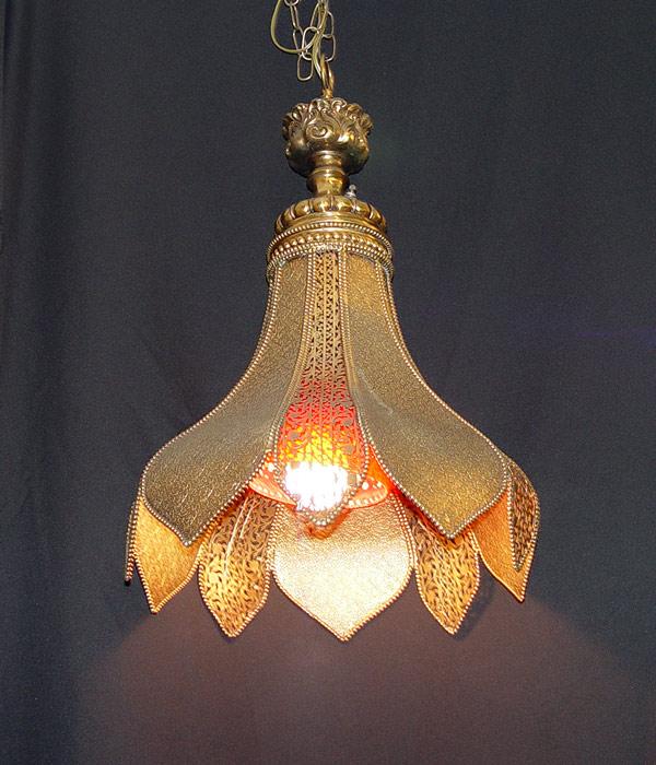 PIERCED BRASS HANGING LIGHT