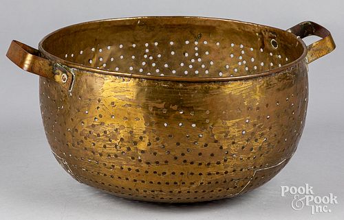 PIERCED BRASS STRAINER, 19TH