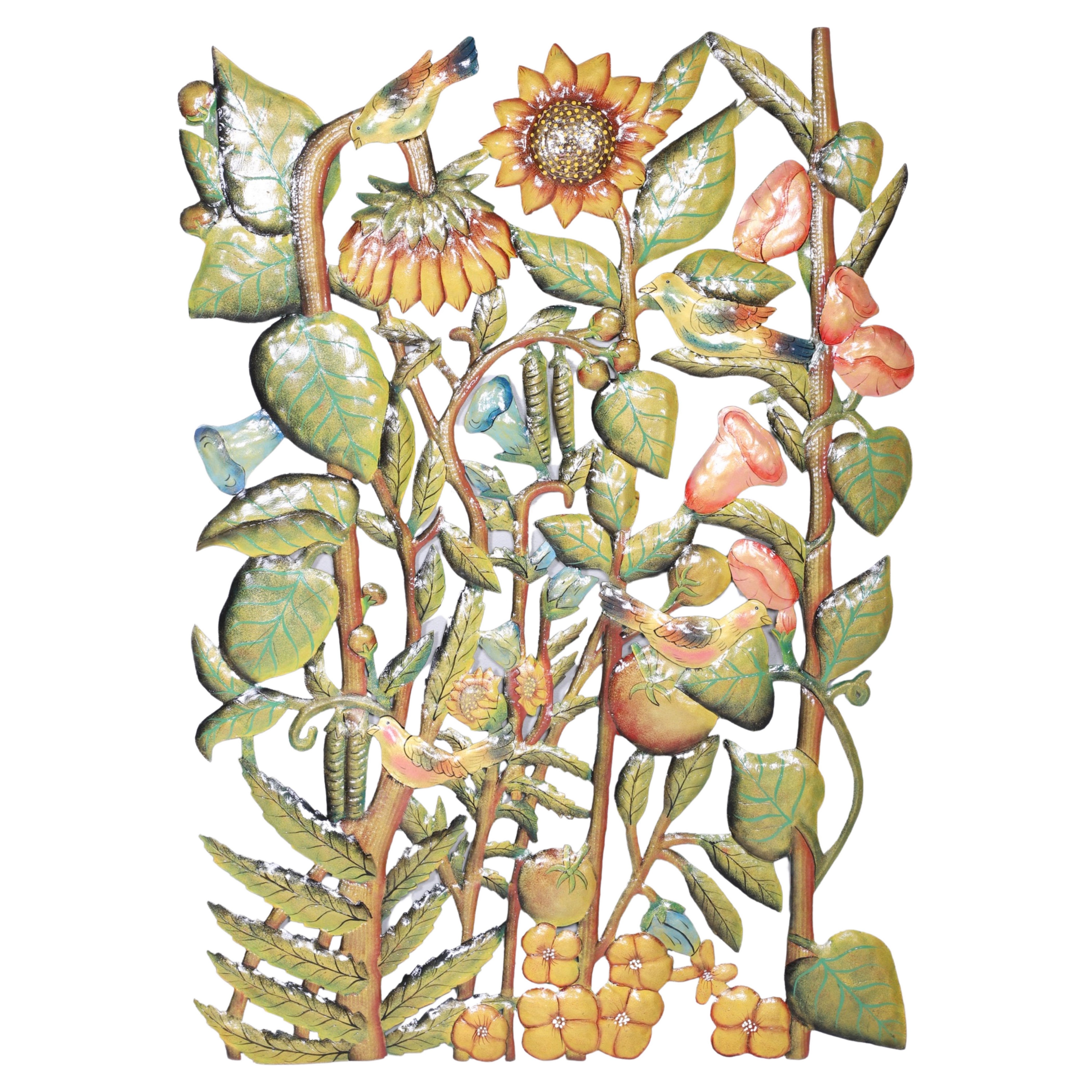 Pierced metal wall hanging of