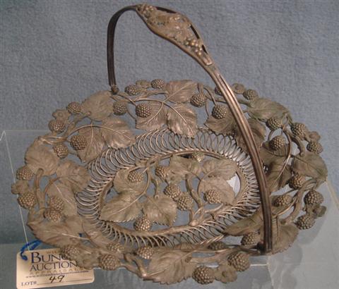 Pierced repousse strawberry basket,