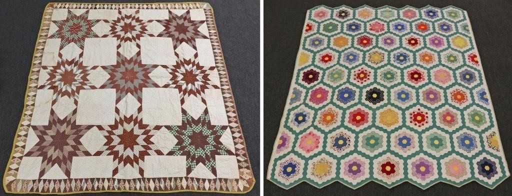 Pierced Star pattern quilt, 79" x