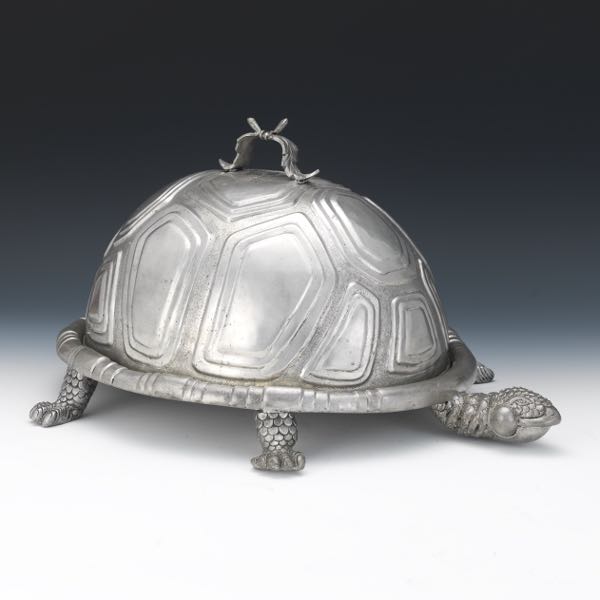 PIERO FIGURA PEWTER TORTOISE SERVER