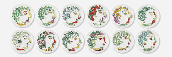 Piero Fornasetti. Vegetalia plates,