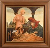 Pierre Alloueteau oil on compo