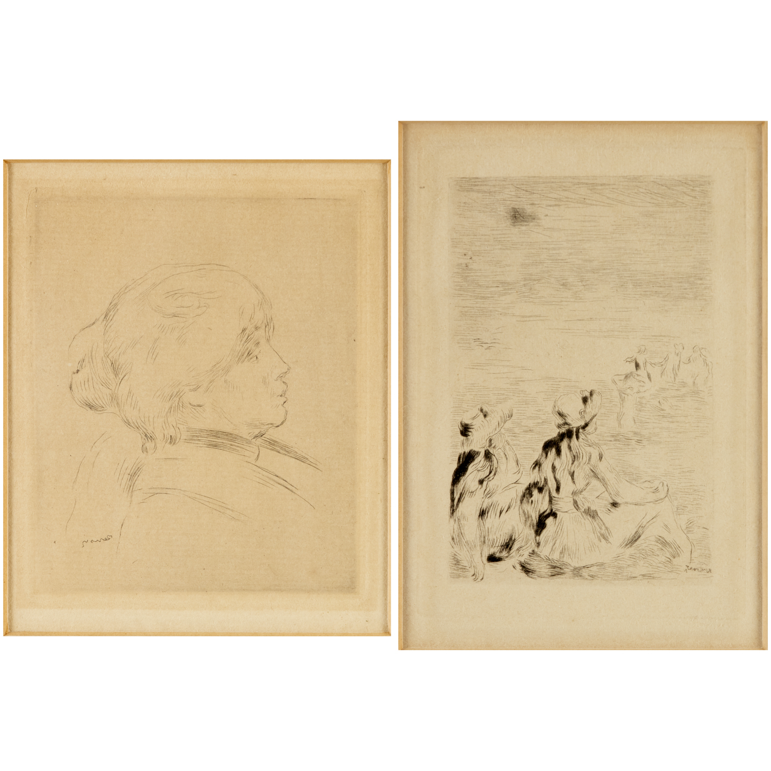 PIERRE-AUGUSTE RENOIR, (2) ETCHINGS