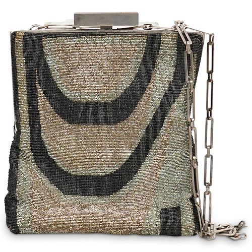 PIERRE CARDIN SILVER & BLACK BEADED
