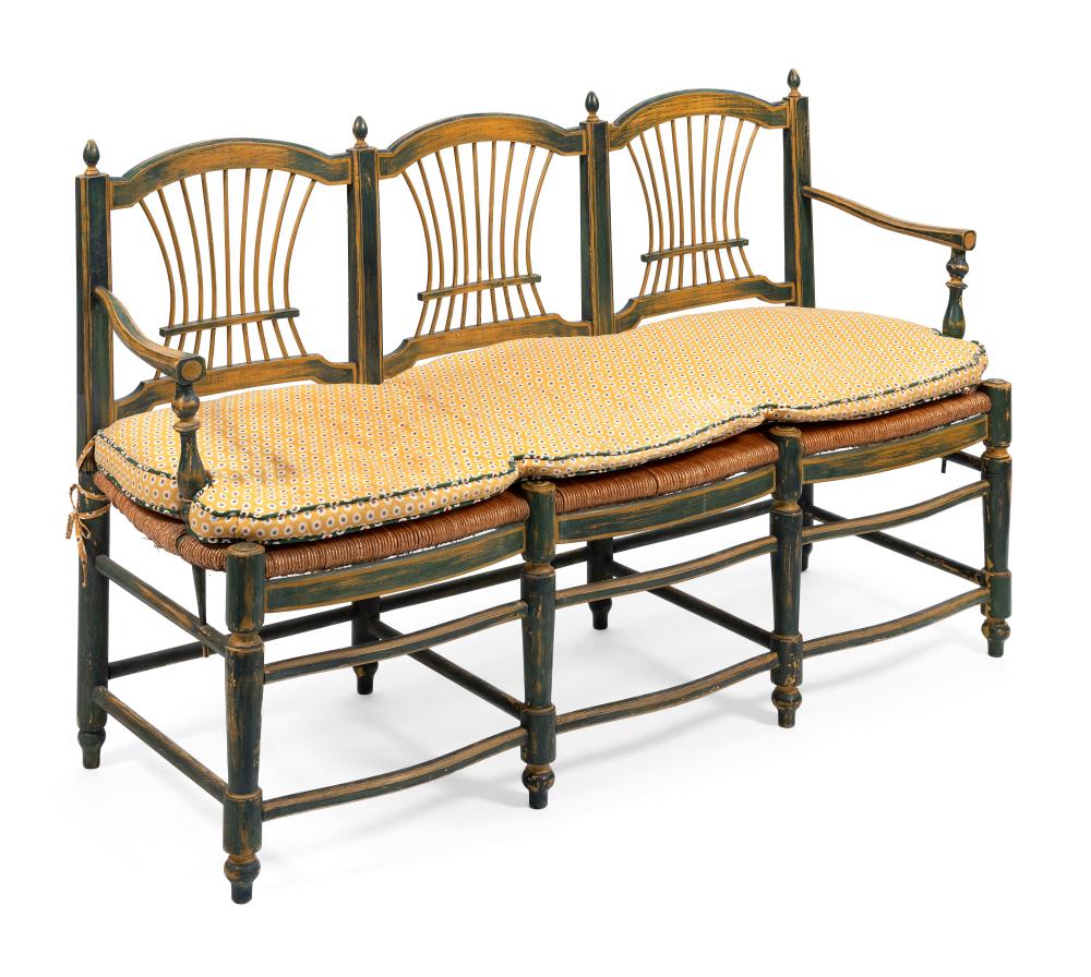 PIERRE DEUX RUSH-SEAT SETTEE 20TH