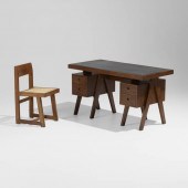 Pierre Jeanneret. Desk and cha