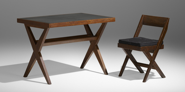 Pierre Jeanneret. Desk and chair