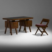 Pierre Jeanneret. Desk and cha