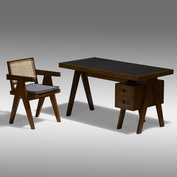 Pierre Jeanneret. Desk and chair